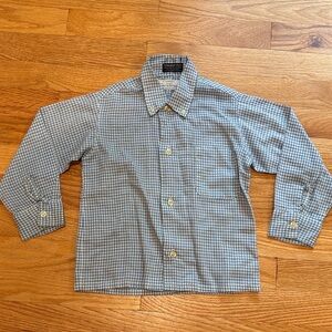 Vintage Carnegie Toddler Button Down Shirt Blue Check 4T 5T